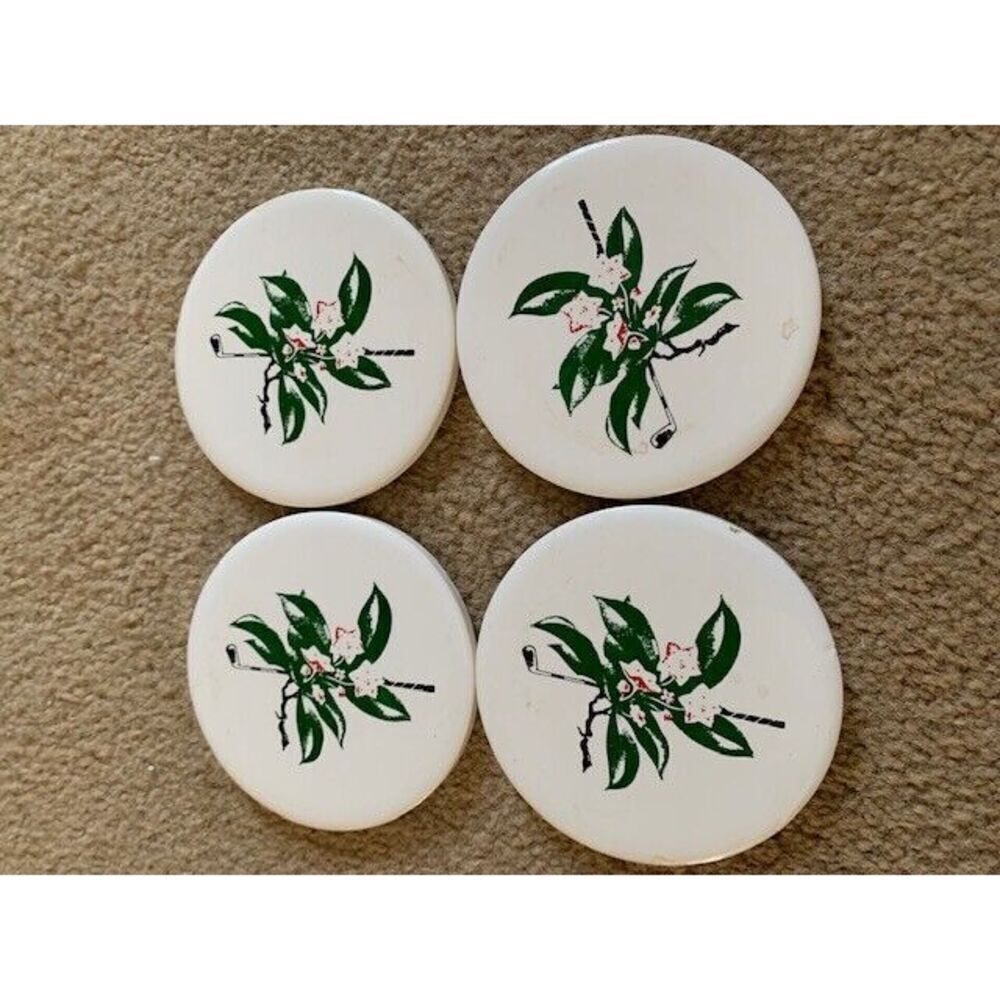 Flower Ceramic Drink Coster Set of Four 3.5" Coasters with Cork